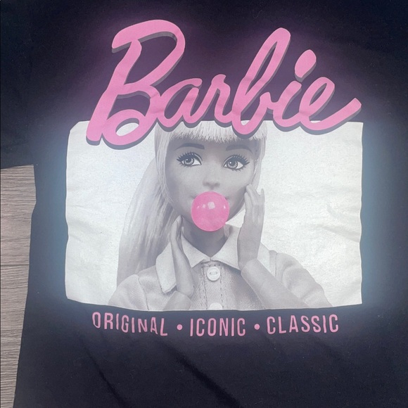 Barbie Black white pink Cotton T-Shirt siz small 2023 - Picture 2 of 5